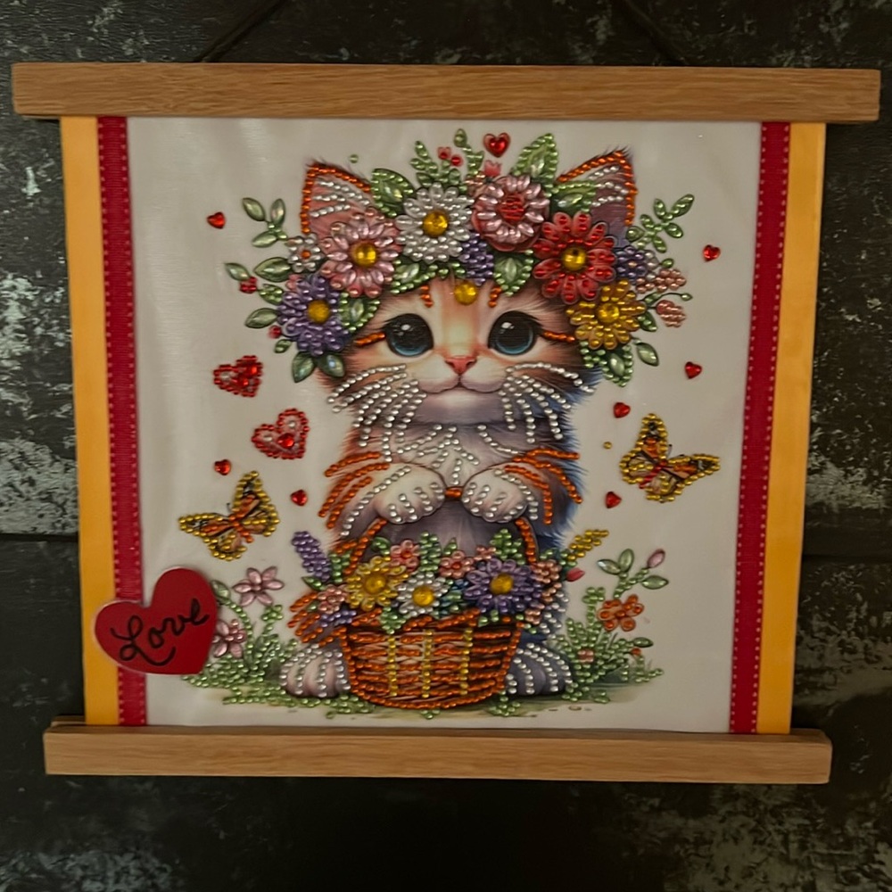 Custom Framed Art-Diamond Painting-Cute Kitten 1